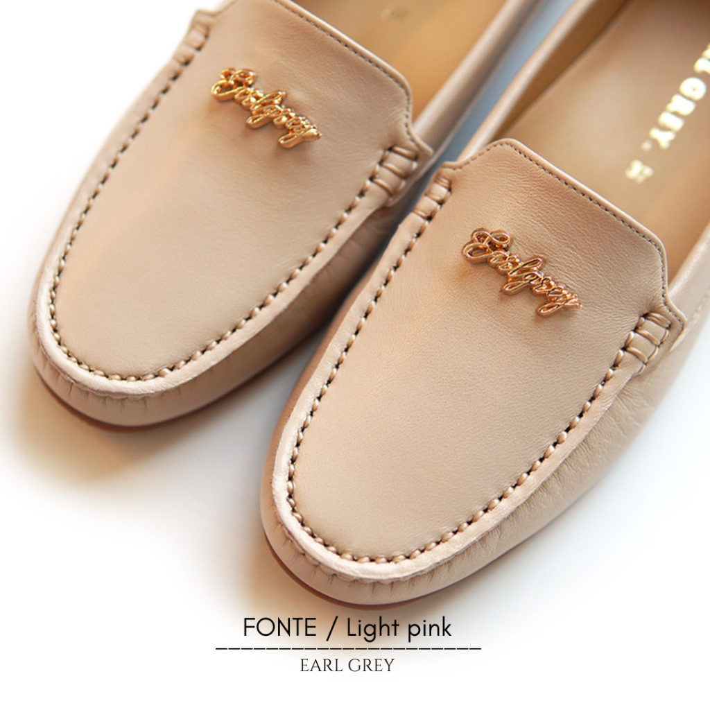 EARL GREY รองเท้าหนังแกะแท้  รุ่น Fonte series in Light pink
