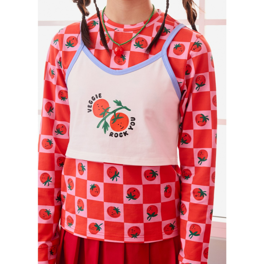 Crop+ t-shirt + mini skirt + Cycling short ชุดเซ็ตเด็ก เสื้อครอป+เสื้อเชิ๊ต+กระโปรงสั้น+กางเกงขาสั้น - รูปที่ 3