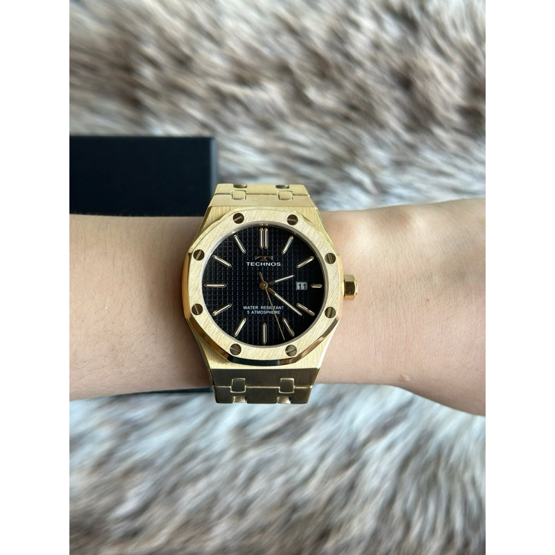 ⌚️Technos Swiss Black Dial Date Unisex Watch