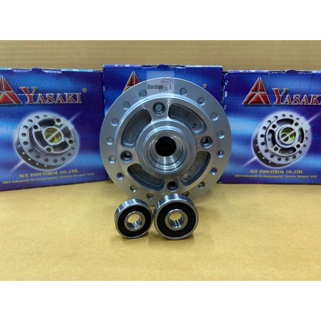 Yasaki ดุมหน้าเวฟ + พร้อมลูกปืน ดุมหน้าเดิม สำหรับใส่รถมอเตอร์ไซค์รุ่นเวฟ WAVE  ทุกรุ่น สีบรอนซ์