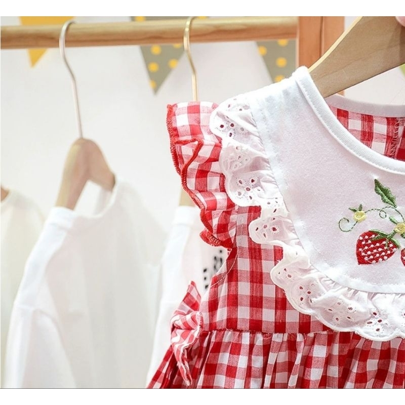 PN บอดี้สูทเด็ก ลายสก๊อต สตอเบอรี่ 🍓แรกเกิด-1ขวบ - รูปที่ 4