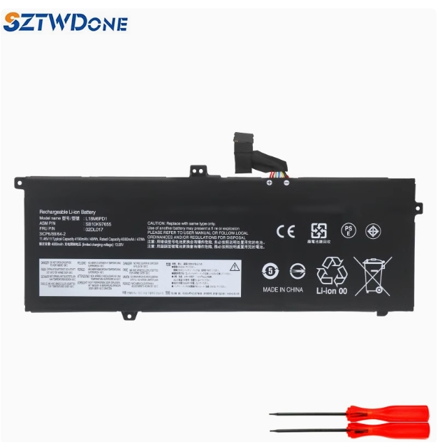 สำหรับ Lenovo X390 X395 L18M6PD1 L18C6PD1 X13 Gen 1 แบตเตอรี่แล็ปท็อป