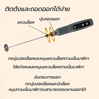 เครื่องตีฟองนม มิลค์เชค เครื่องตีไข่ USBชาร์จ3.7V ปรับความเร็วได้ 5 ระดับ ± 15000rpm แบตฯ2000mAh ใช้งานได้ต่อเนื่อง