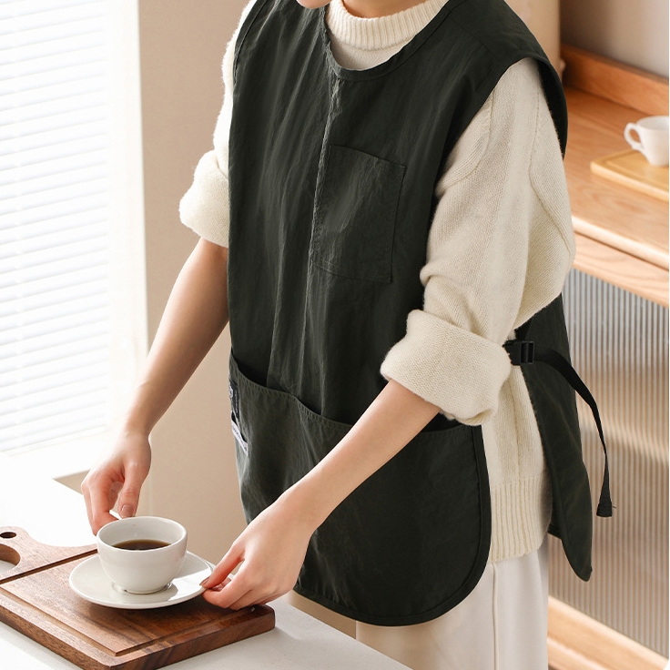 ผ้ากันเปื้อนเสื้อกั๊กห้องครัวกันน้ำบ้านทำอาหาร Workwear บาริสต้าเสื้อกั๊กเอว