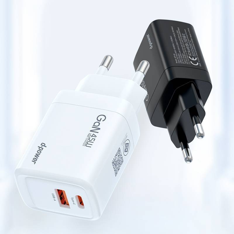 d-power Adapter GaN45W Fast Charger รุ่น AP-44  หัวชาร์จเร็ว PD 45W 2 พอร์ต Type C/USB-A