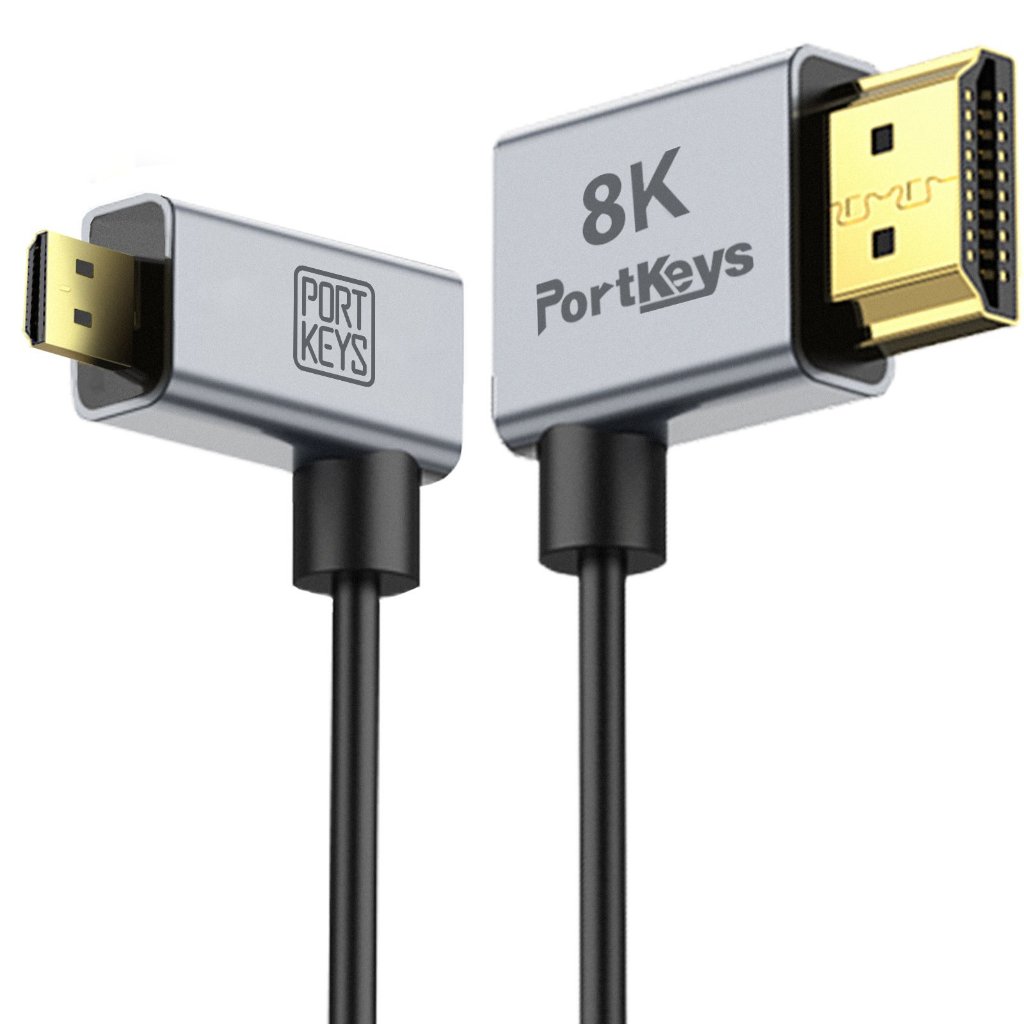 Portkeys 2.5MM Ultra-Thin HDMI2.1 Type D to A Cable [Micro HDMI to HDMI] ยาว 100cm