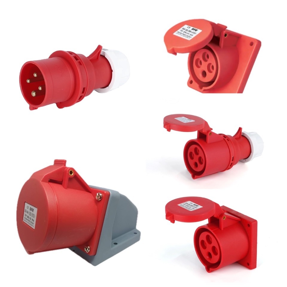 พาวเวอร์ปลั๊ก ปลั๊กพาวเวอร์ ตัวผู้ เต้ารับตัวเมีย 4 ขา IP44 16A , 32A (3P+E) IP44 SFE