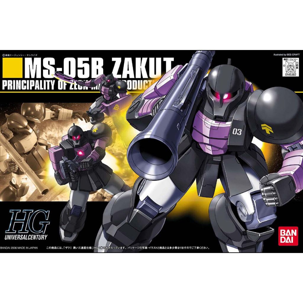 BANDAI 1/144 HGUC ZAKU I BLACK TRI STARS พร้อมจัดส่ง