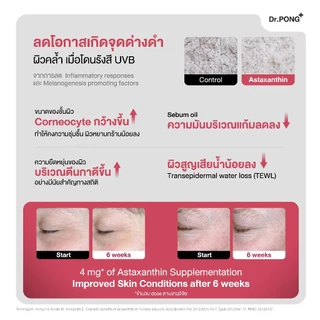 [ช้อปครบ รับฟรี] Dr.PONG Astaxanthin 6 mg AstaREAL from Japan แอสตาแซนธิน จากญี่ปุ่น ชะลอริ้วรอย ลดจุดด่างดำ