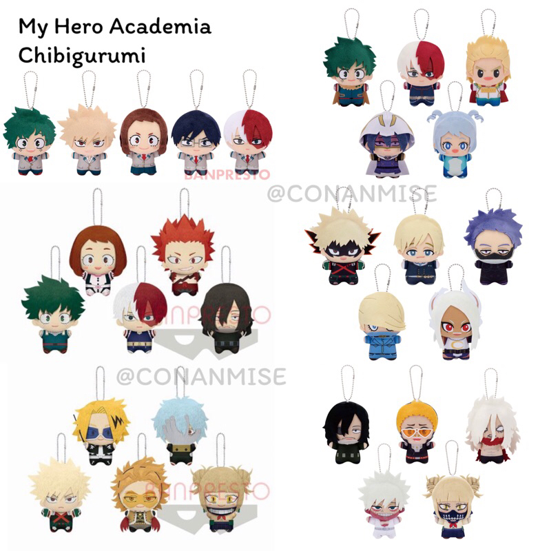 มายฮีโร่ อคาเดเมีย : My Hero Academia Chibigurumi ตุ๊กตา จิบินุย – มิโดริยะ เดกุ บาคุโก คัตจัง โชโตะ ฮอว์กส์ ดาบิ ไอซาวะ