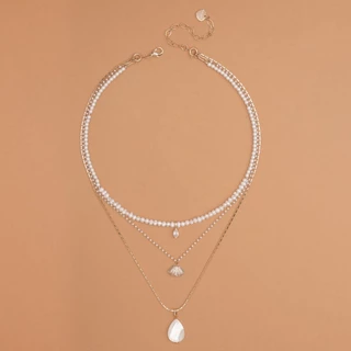 NAKAMOL - SHELL CHARMS LAYERED NECKLACE สร้อยคอชาร์มหอยเลเยอร์
