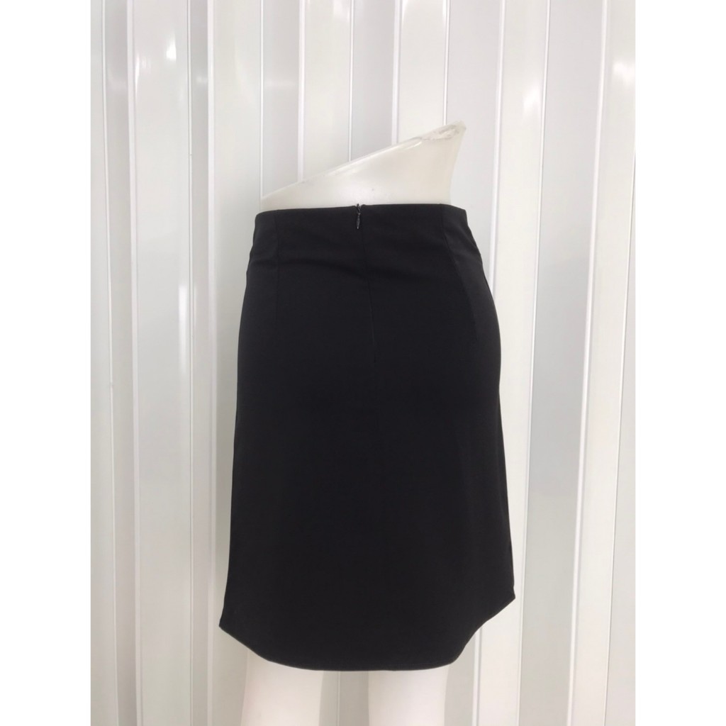 กระโปรงทำงาน ทรงเอ แต่งเข็มขัดตัวHสีทอง รหัส 007-659