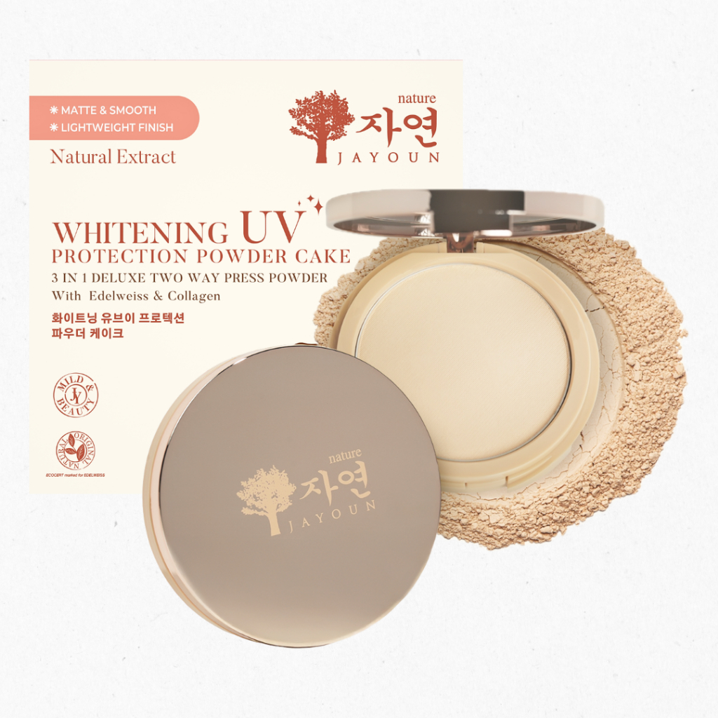 (กด2ชิ้น ราคา850)Jayoun Whitening Uv Protection Powder Cake (13g) แจยอน แป้งพัฟคอลลาเจน ผสมรองพื้น