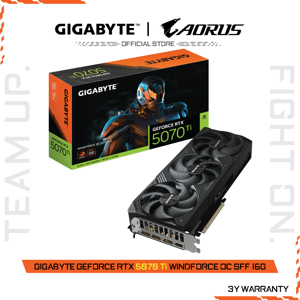 GIGABYTE GeForce RTX 5070 Ti WINDFORCE OC SFF 16G (VGA Card) GV-N507TWF3OC-16GD-1.0