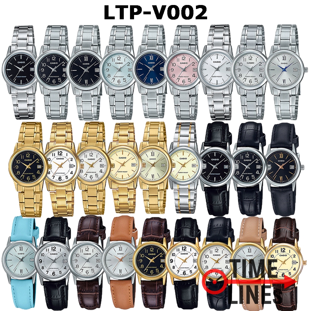 CASIO รุ่น LTP-V002D LTP-V002G LTP-V002L LTP-V002GL นาฬิกาผู้หญิง รับประกัน 1 ปี LTPV002 LTPV002G LT