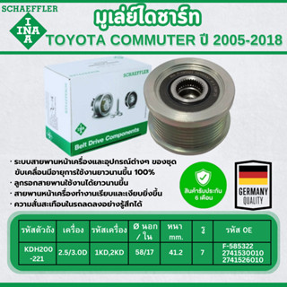 INA มูเล่ย์ไดชาร์ท TOYOTA COMMUTER (KDH200-221) 2.5/3.0D ปี …