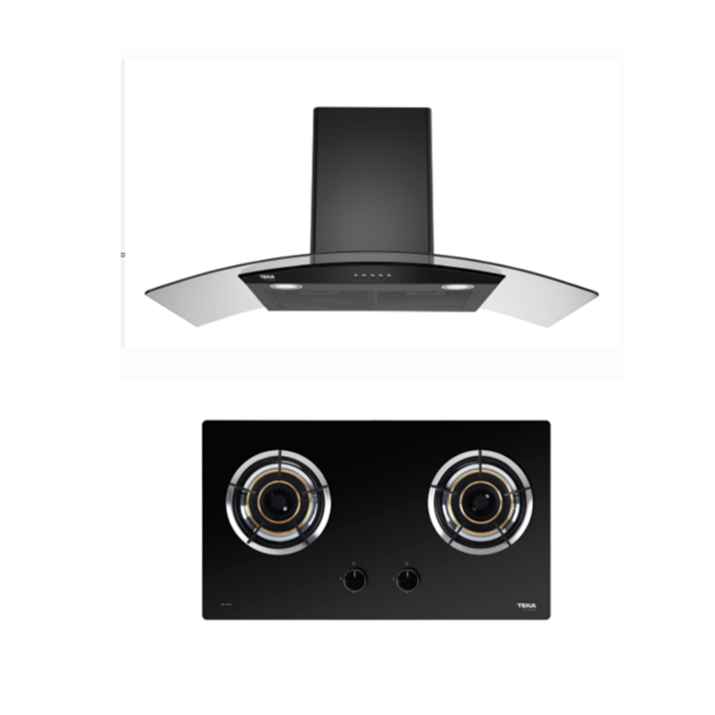 TEKA เตาแก๊สฐานกระจกนิรภัย 2 หัวเตา รุ่น GL 73 2G AI AL แถม เครื่องดูดควัน รุ่น LDD 90.2 สีดำ