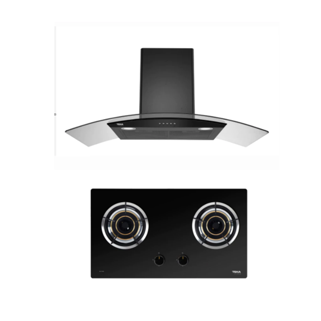 TEKA เตาแก๊สฐานกระจกนิรภัย 2 หัวเตา รุ่น GL 73 2G AI AL แถม เครื่องดูดควัน รุ่น LDD 90.2 สีดำ