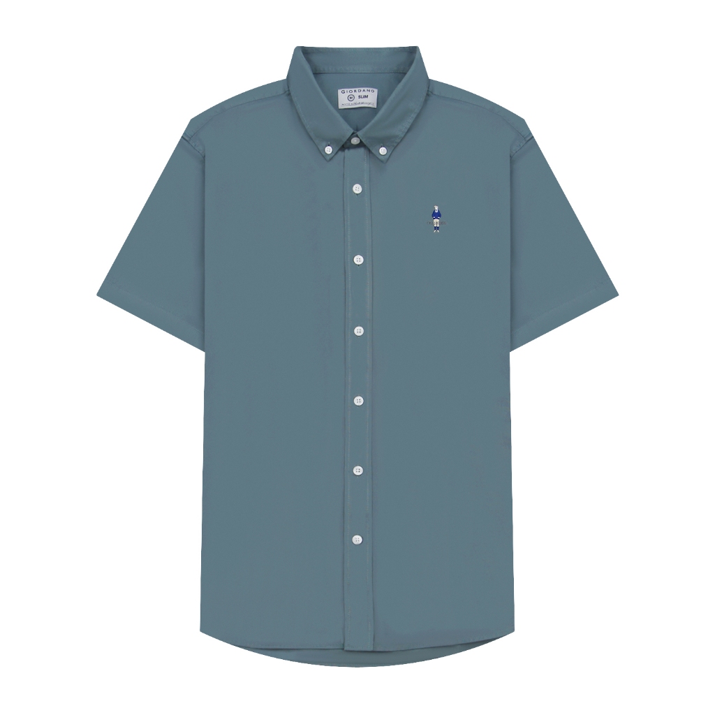 GIORDANO เสื้อเชิ้ตผู้ชาย แขนสั้น Men's Oxford Shirts 01044243