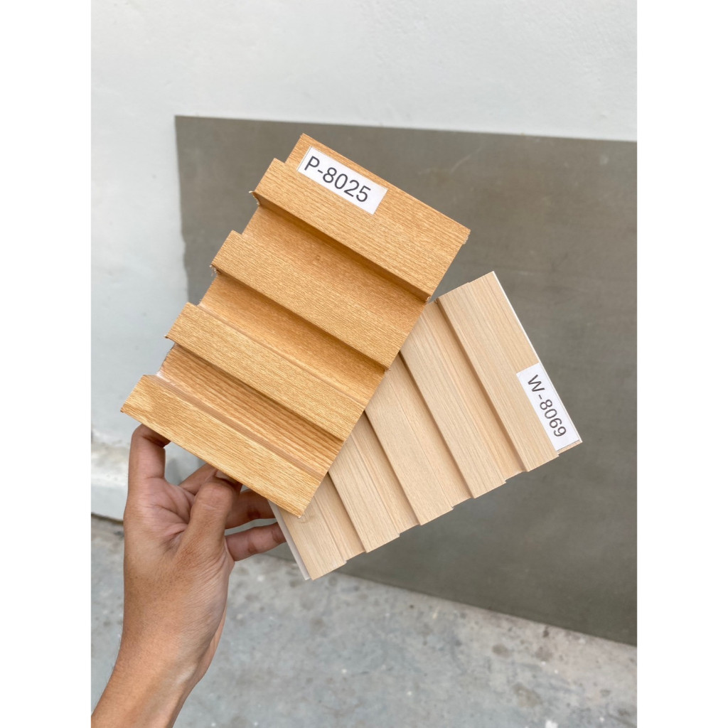 【สินค้าตัวอย่าง】ไม้เทียมตกแต่งผนัง ไม้ระแนง ติดตั้งง่าย 3D สีฮิโนกิ แบบตัวอย่าง10cm _nuvehome - รูปที่ 2
