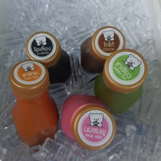 🥤สติ๊กเกอร์ติดฝาขวด แยกประเภทชาขวด สำหรับร้านกาแฟ สำเร็จรูป ขนาด 2.5 ซม. (69 ดวง/แผ่น)