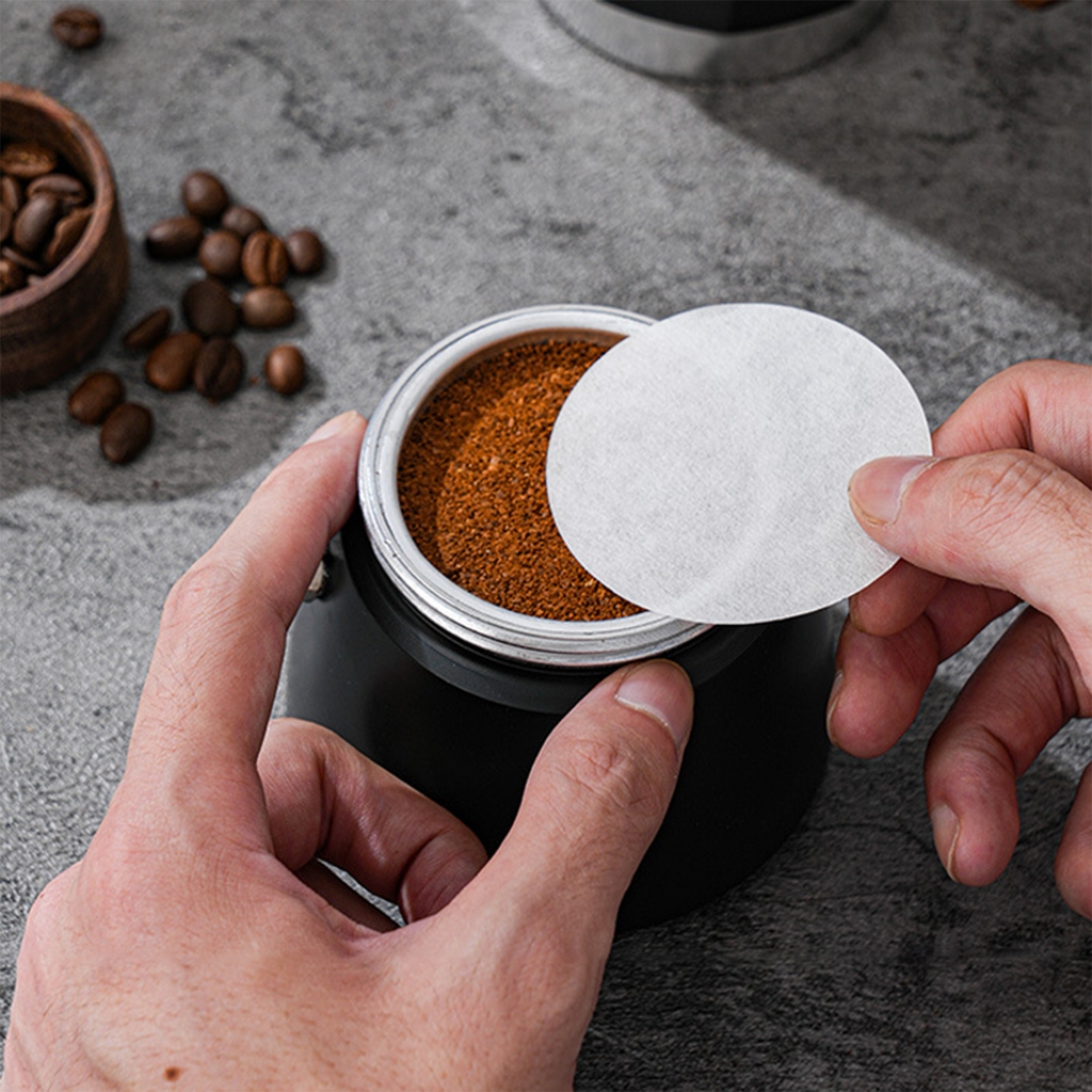 กระดาษดริปกาแฟ ที่กรองกาแฟ coffee filter paper กระดาษกรองแบบกลม 100 แผ่น หนา ปลอดภัย วัสดุธรรมชาติ  Alechaung coffee - รูปที่ 3