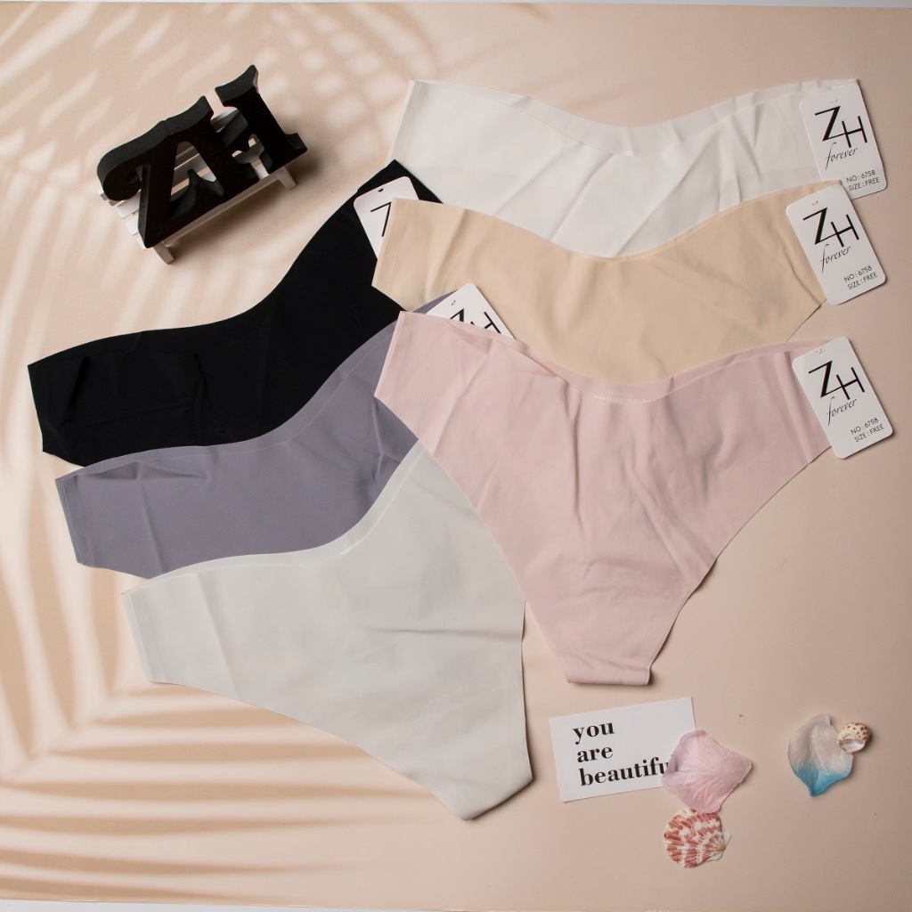 zh-forever.6758 กางเกงในไร้ขอบ ไร้ตะเข็บ สำหรับผู้หญิง ราคาถูก Shopee Lazada