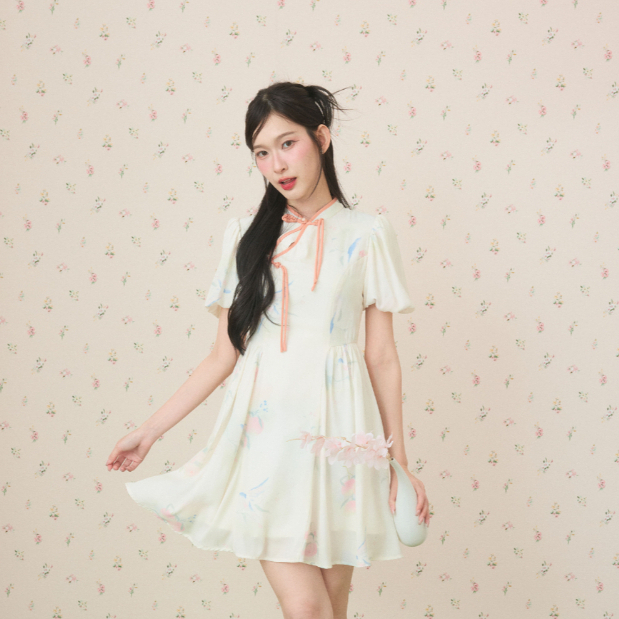 La Mignonne (XS-3XL) Calvyn Ares Dress เดรสใส่ทำงาน ใส่เที่ยว ดีเทลล์โบว์ผูก แขนตุ๊กตา