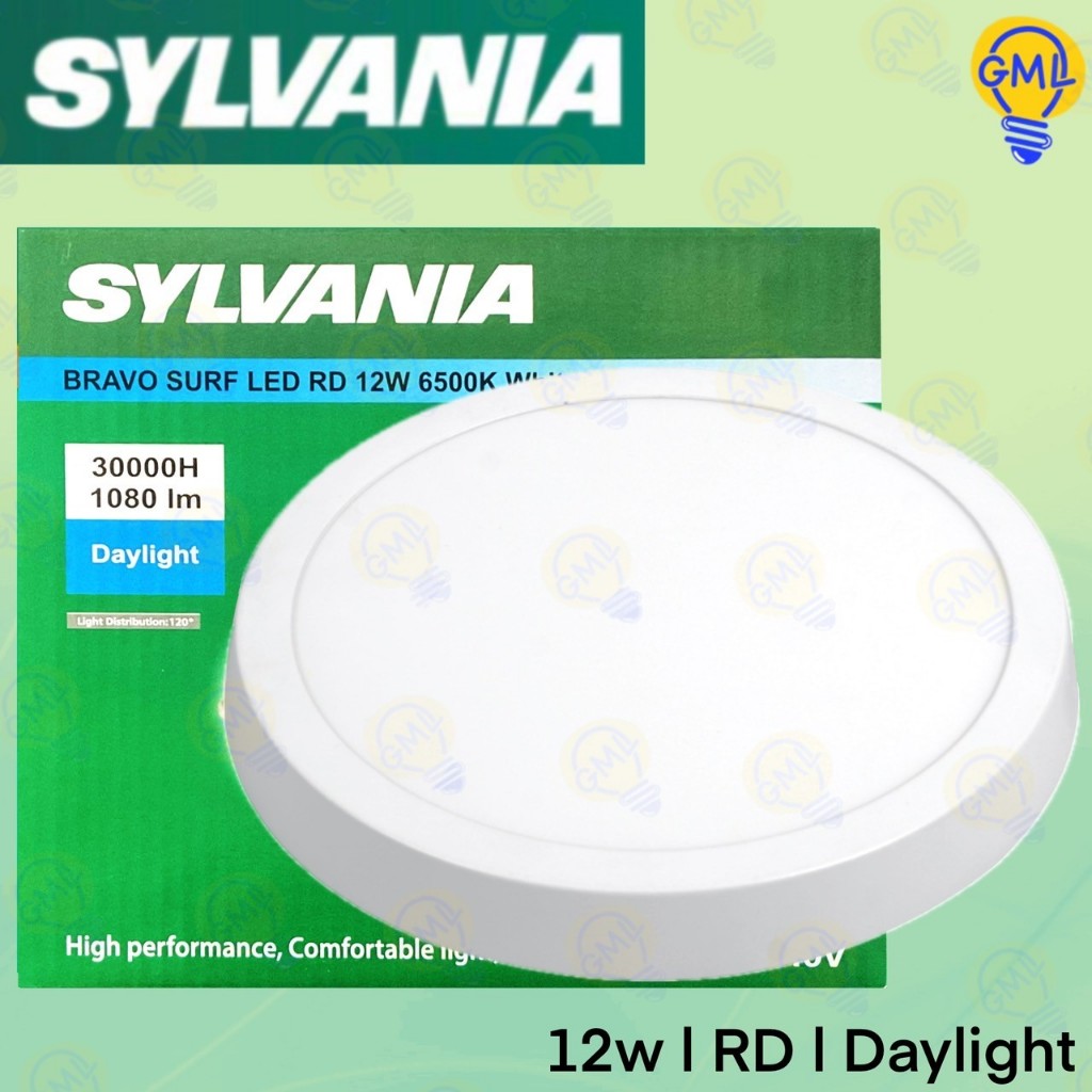 Sylvania โคมไฟดาวน์ไลท์ LED ติดลอย กลม ขอบขาว 12W 18W แสงขาว แสงวอร์ม