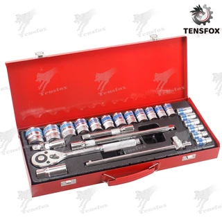 Tensfox ชุดเครื่องมือ เครื่องมือช่าง ประแจ CR-V ชุดบล็อค 24 ชิ้น ด้วยเทคโนโลยีจากประเทศเยอรมันนี ไม่เป็นสนิม ทนทาน