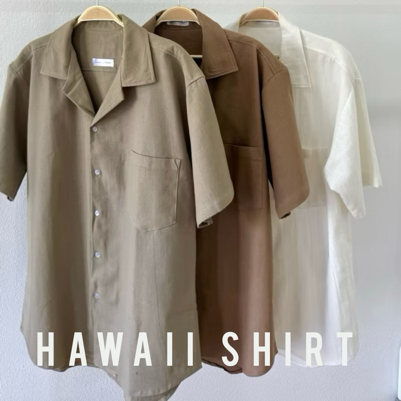 เสื้อเชิ้ตฮาวายกางเกงผู้ชายสไตล์เกาหลี&มินิมอล
