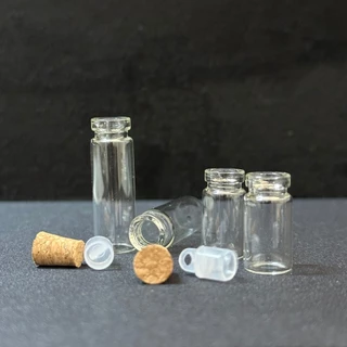 พร้อมส่งทันที ขวดแก้วจิ๋ว ฝาก๊อก จุกไม้คอร์ก จุกยาง เลือกได้ ขนาด1ml 2ml (ราคาต่อชิ้น)