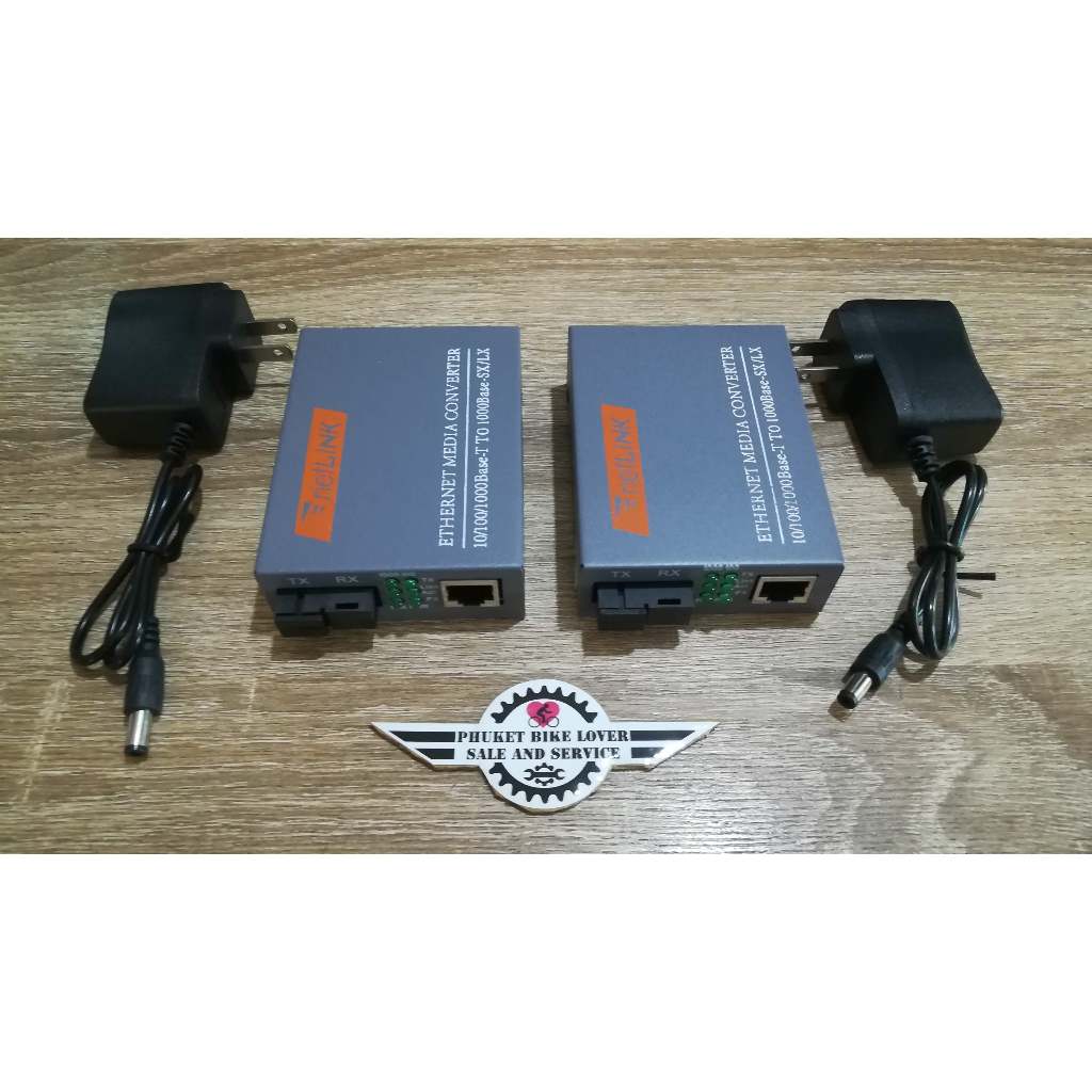 อุปกรณ์แปลงสายแลนเป็น fibre optic เพื่อเชื่อมต่อได้ไกลเกิน 100 เมตร Media Converter Gigabit Network 