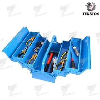 Tensfox กล่องใส่อุปกรณ์ช่าง Tool Box ที่เก็บเครื่องมือ กล่องเก็บเครื่องมือ ขนาด14นิ้ว 2/3 ชั้น (สีน้ำเงิน) พร้อมหูหิ้ว