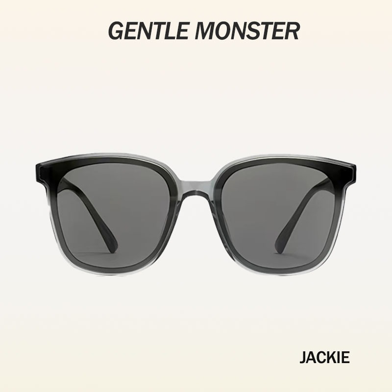 GENTLE MONSTER JACKIE แว่นกันแดด Unisex Temple Words แว่นกันแดดทรงสี่เหลี่ยมแกะสลักสำหรับผู้หญิงสำหร