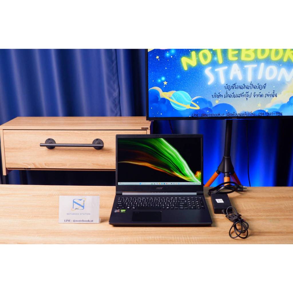 Acer Aspire 7 Ryzen7-5700U GTX-1650(4BG) RAM8 SSD512 จอ15.6 FHD 144Hz สเปคสูง ทำงานเก่ง เครื่องพร้อม