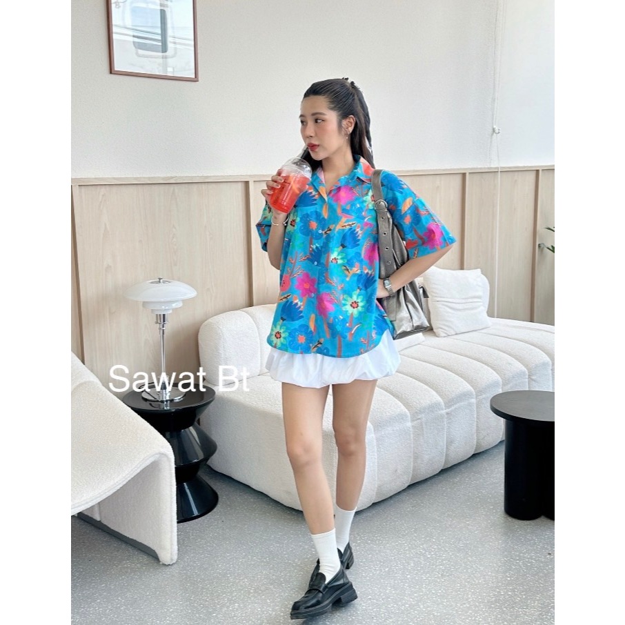 Sawat_bt "Hawaii cotton" เสื้อเชิ้ตแขนสั้นhawaii มีสีเเละหลายที่หลากหลาย