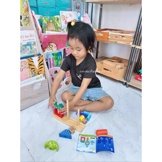 Preschool puzzel game บล็อคไม้ Day & Night ของเล่นฝึกแก้ปัญหาสำหรับเด็ก