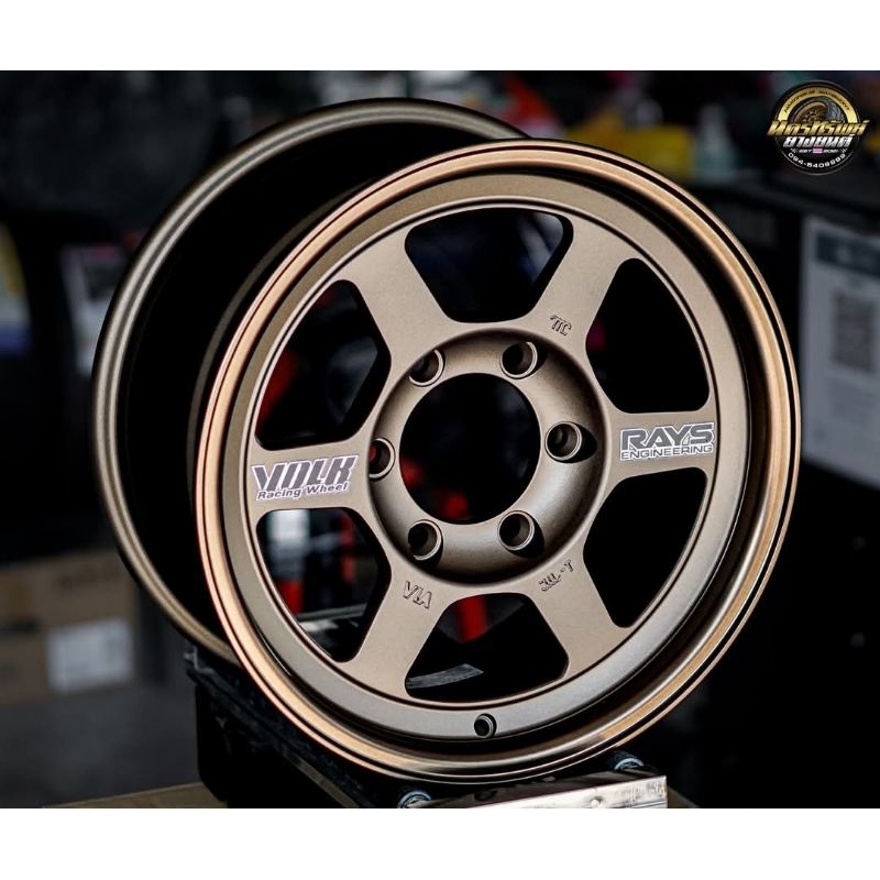 ล้อไม่ล้น TE37 16x8 et30 งานไทย Promax สีน้ำตาลไหม 6รู139.7ใส่กับรถกะบะเตี้ย รถตู้ไม่ล้น ราคา 1 วง