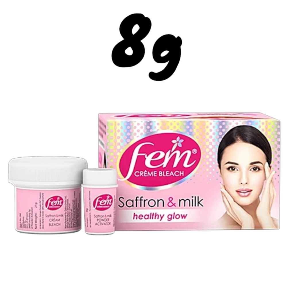 Fem กล่องชมพู ที่ย้อมคิ้ว ครีมย้อมคิ้ว สีคิ้ว Fairness Naturals Saffron Skin Bleach อ่อนโยน 8g