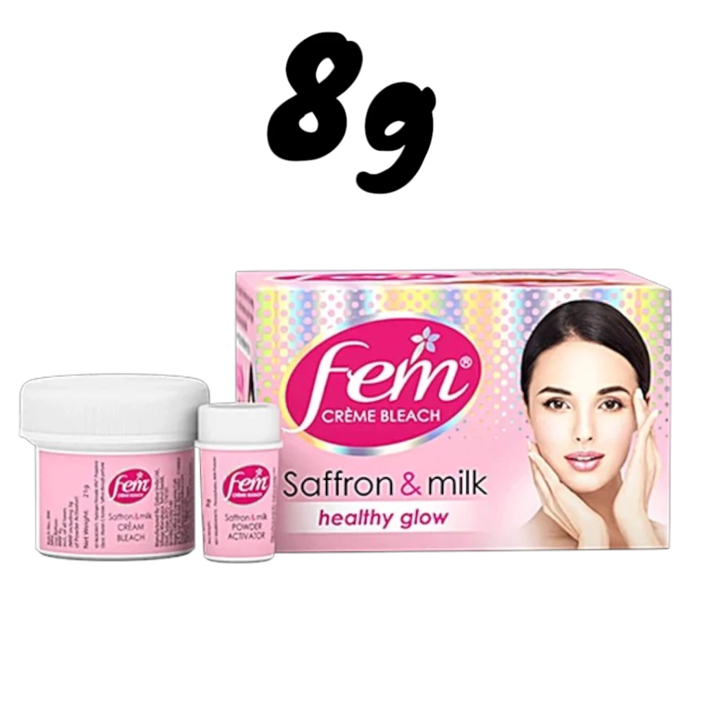Fem กล่องชมพู ที่ย้อมคิ้ว ครีมย้อมคิ้ว สีคิ้ว Fairness Naturals Saffron Skin Bleach อ่อนโยน 8g