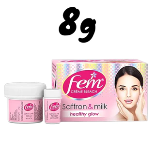 Fem กล่องชมพู ที่ย้อมคิ้ว ครีมย้อมคิ้ว สีคิ้ว Fairness Naturals Saffron Skin Bleach อ่อนโยน 8g