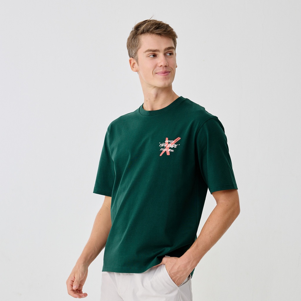 Dapper x Khaki Bros - Round neck T-shirt Relax Fit - เสื้อยืดคอกลม ทรง Relax Fit - DAMKR_GR_2005KB