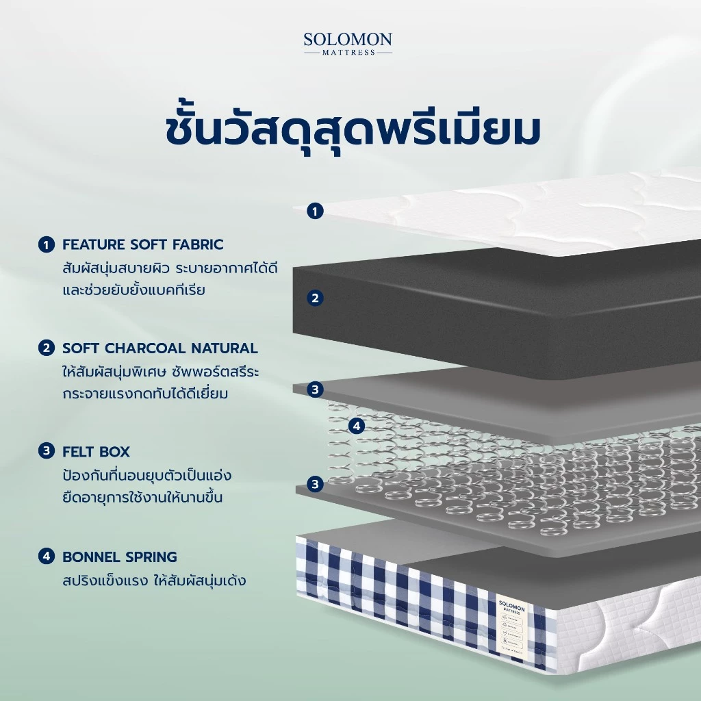 Solomon ที่นอนสปริงไฮบริด รุ่น Cloud หนา 10 นิ้ว thumbnail 3