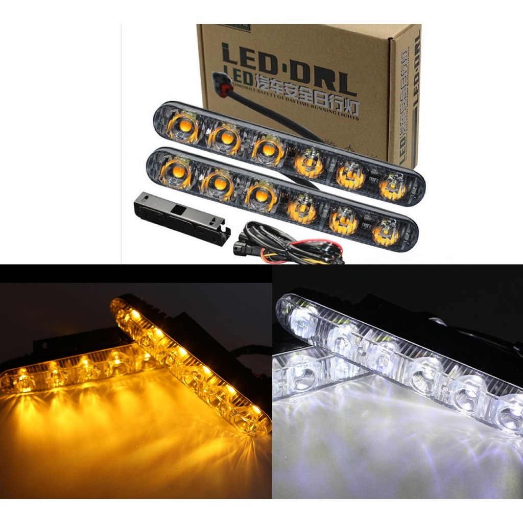 ไฟเดย์ไลท์ 6LED 108 2PCS สามารถเปิดได้ทั้งกลางวันและกลางคืน ไฟเดย์ไลท์มีสีขาว