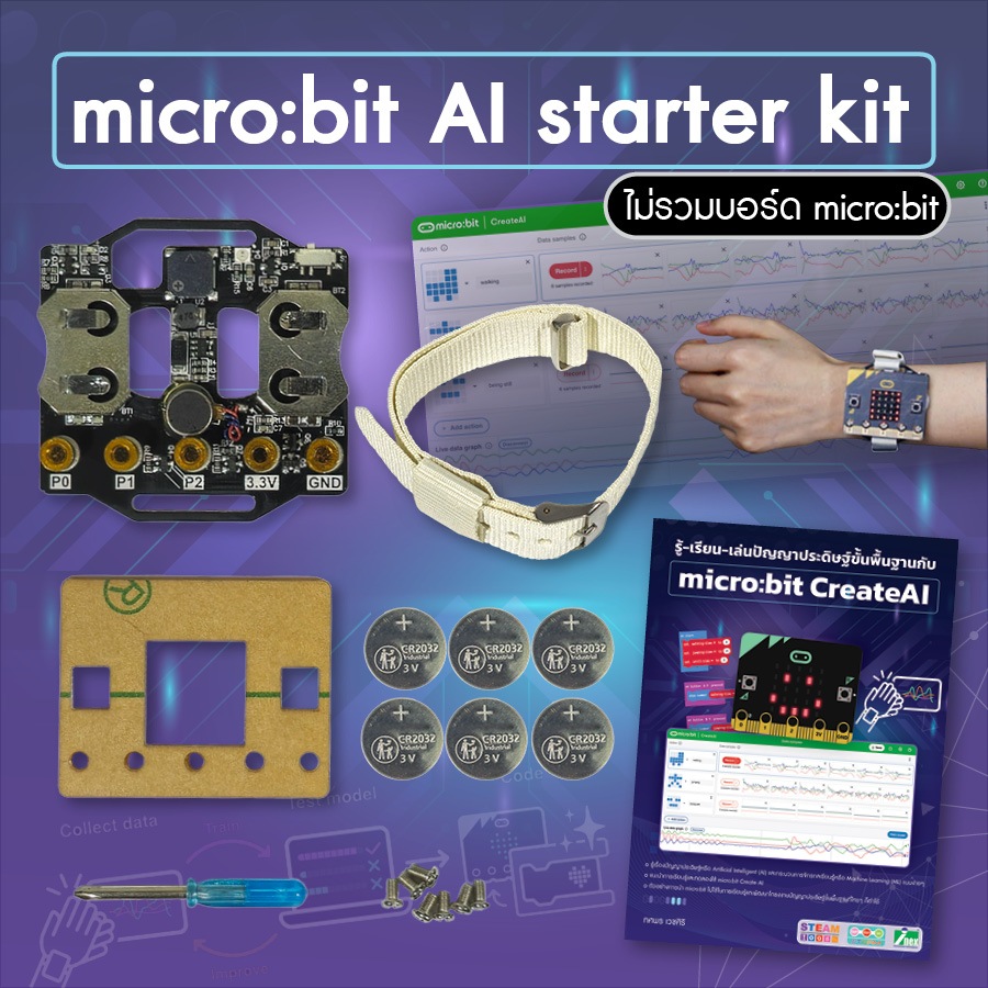 INEX micro:bit CreateAI ชุดอุปกรณ์เพื่อการเรียนรู้ปัญญาประดิษฐ์ขั้นพื้นฐานกับ micro:bit CreateAIไมโครบิตเอไอ/AI/เอไอ