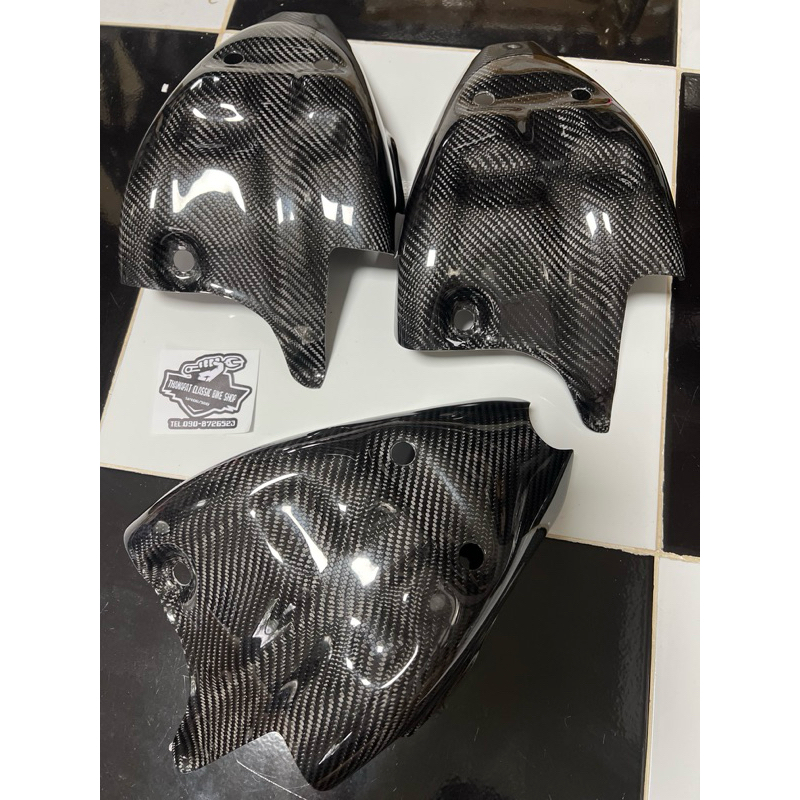 กันแคร้งเครื่องคาบอน SR400/500/fi