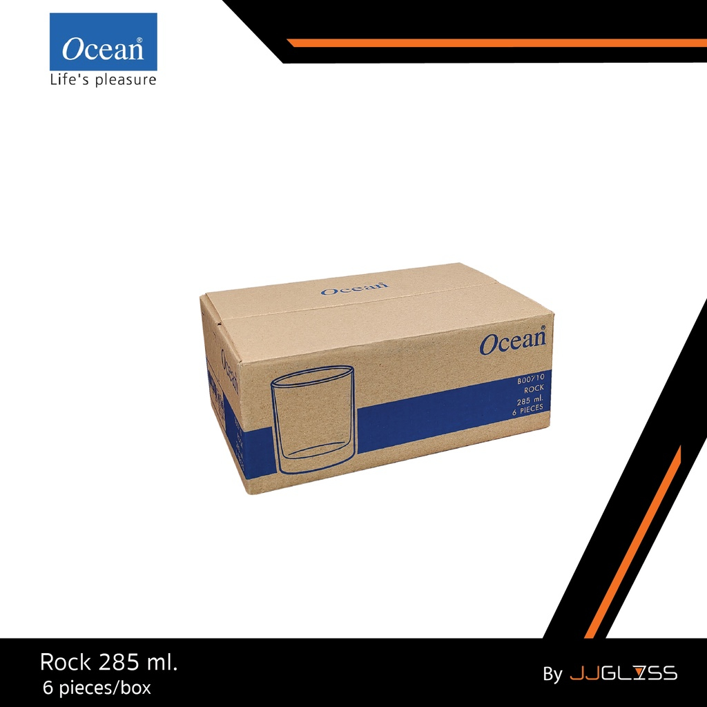 JJGLASS - (Ocean) B00710 Rock 10oz. (285ml.) - แก้วร็อคดริ๊งเเวร์ โอเชี่ยน เหมาสำหรับใส่เครื่องดื่ม[1 กล่อง บรรจุ 6 ใบ]