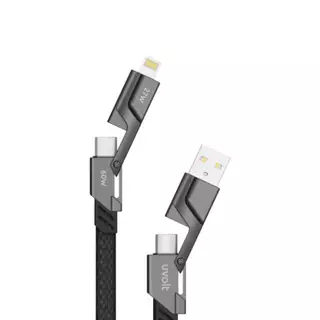 สายชาร์จ UVOLT 4-in-1 Multifunctional Cable 60W Fast Charge & Data Sync 1.5M Black (UV4In1-01BK) by Studio 7