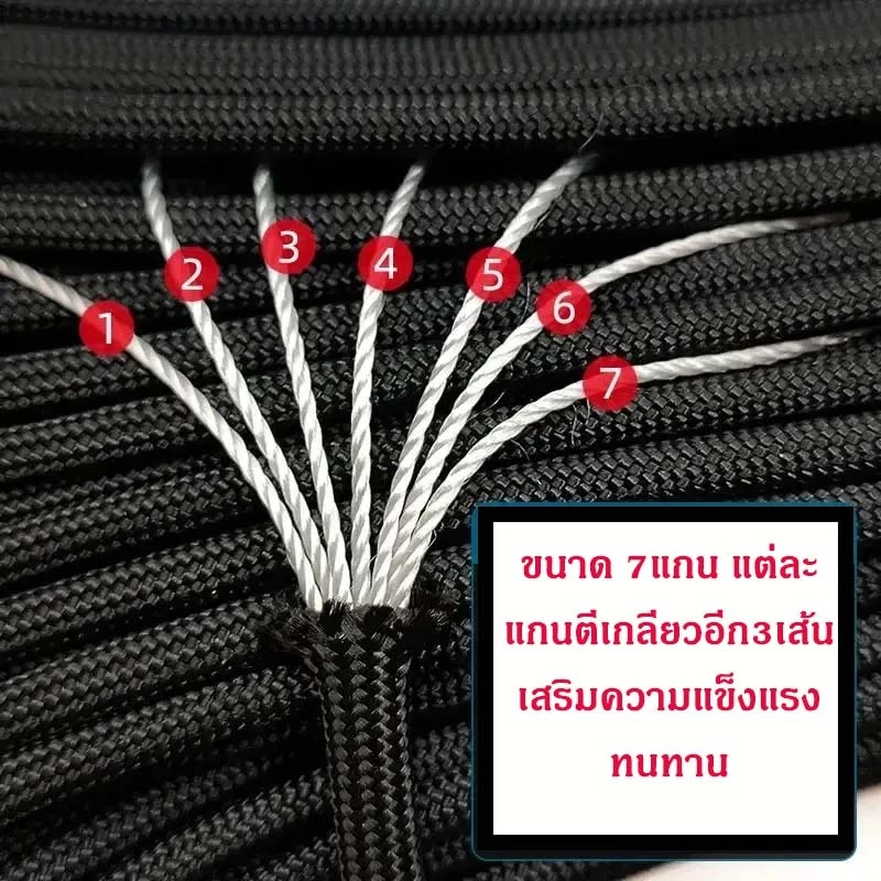 เชือกพาราคอร์ด PARACORD 550 4 mm 7 แกน อเนกประสงค์ thumbnail 5